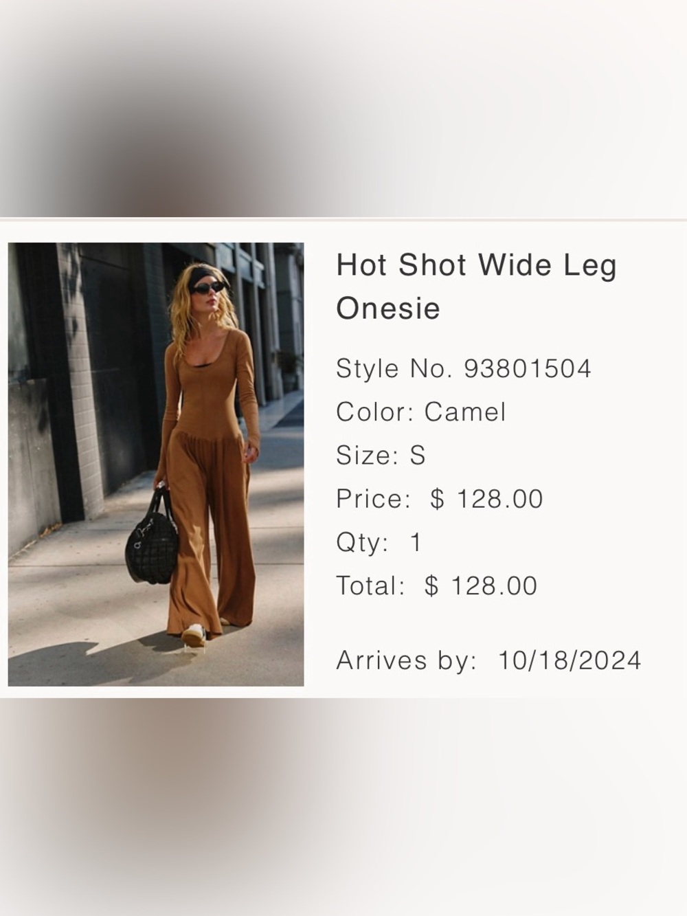 Free People Hot Shot Wide-Leg Onesie - Camel